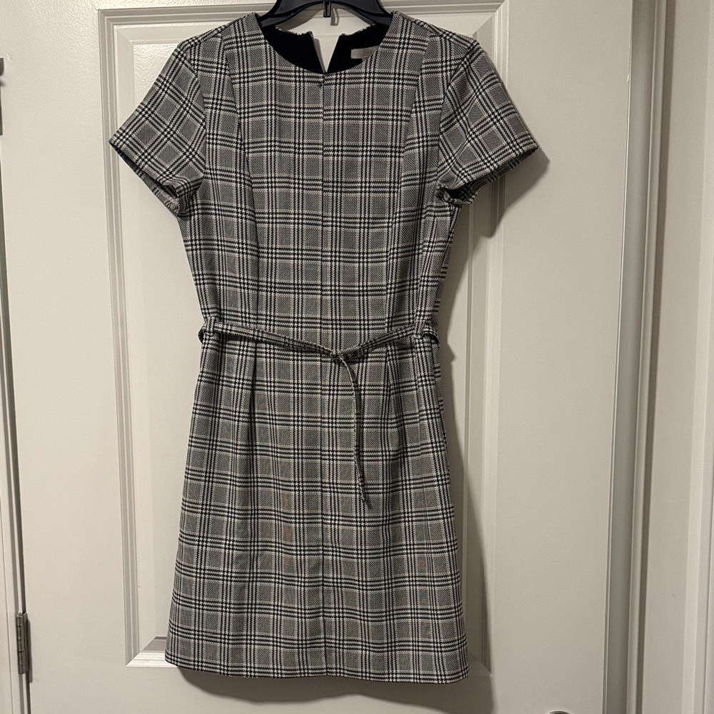 H&M Black and White Checkered Mini Dress